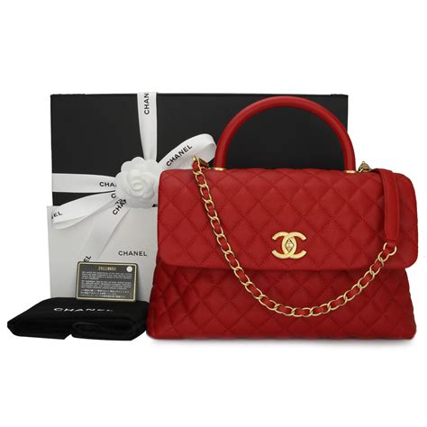 chanel red handle bag